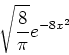\begin{displaymath}\sqrt{\frac{8}{\pi}}e^{-8x^2}\end{displaymath}